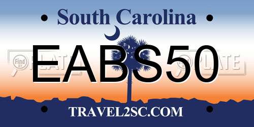 EABS50 South Carolina License Plate