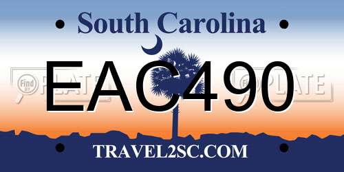 EAC490 South Carolina License Plate