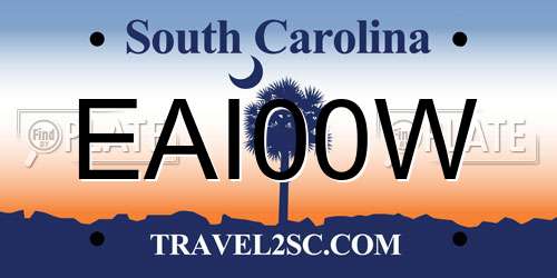 EAI00W South Carolina License Plate