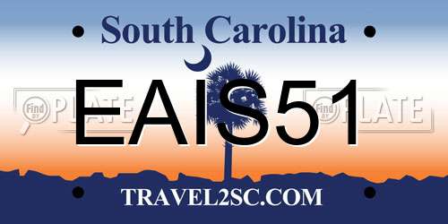 EAIS51 South Carolina License Plate