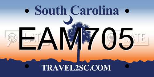 EAM705 South Carolina License Plate