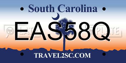 EAS58Q South Carolina License Plate