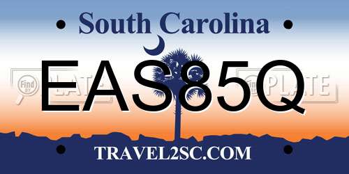 EAS85Q South Carolina License Plate