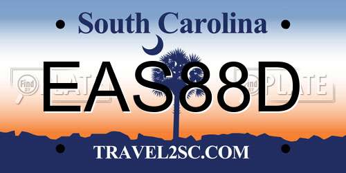 EAS88D South Carolina License Plate