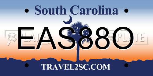 EAS88O South Carolina License Plate