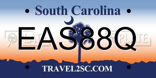 EAS88Q South Carolina License Plate
