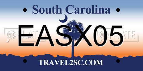 EASX05 South Carolina License Plate