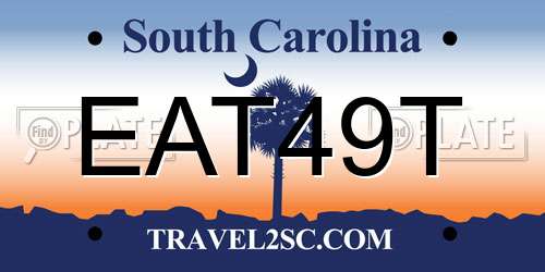 EAT49T South Carolina License Plate
