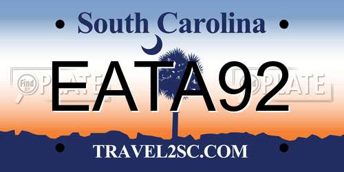 EATA92 South Carolina License Plate