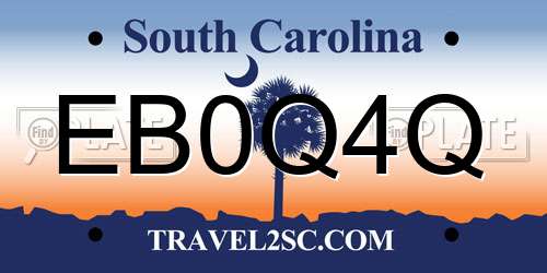 EB0Q4Q South Carolina License Plate