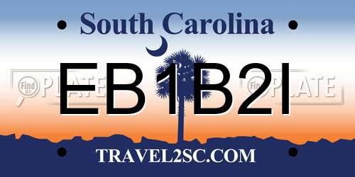 EB1B2I South Carolina License Plate
