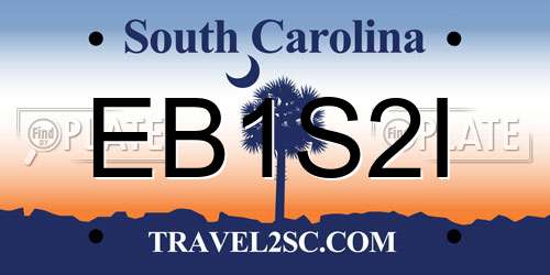 EB1S2I South Carolina License Plate