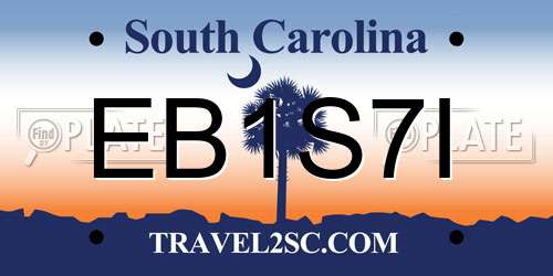 EB1S7I South Carolina License Plate