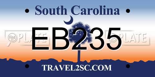 EB235 South Carolina License Plate