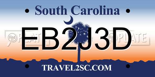 EB2J3D South Carolina License Plate