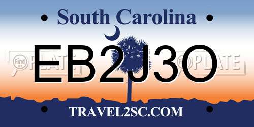 EB2J3O South Carolina License Plate