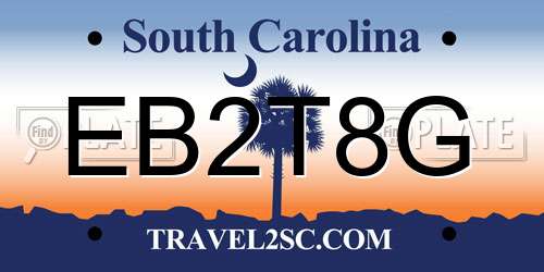 EB2T8G South Carolina License Plate