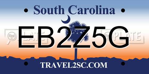 EB2Z5G South Carolina License Plate