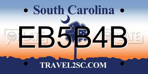 EB5B4B South Carolina License Plate
