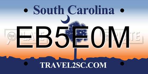EB5E0M South Carolina License Plate