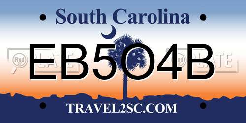 EB5O4B South Carolina License Plate