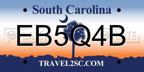 EB5Q4B South Carolina License Plate