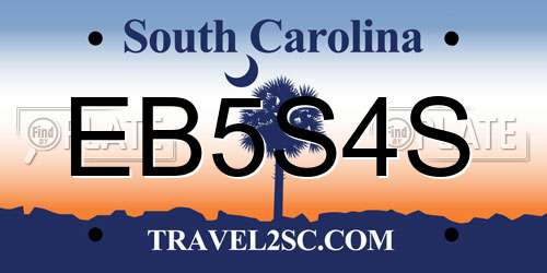 EB5S4S South Carolina License Plate
