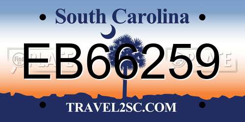 EB66259 South Carolina License Plate