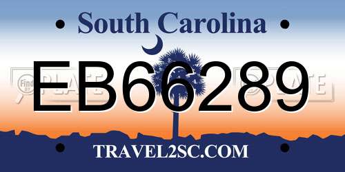 EB66289 South Carolina License Plate