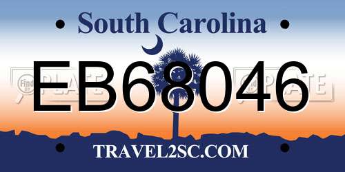 EB68046 South Carolina License Plate