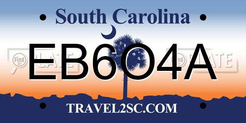EB6O4A South Carolina License Plate