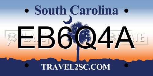 EB6Q4A South Carolina License Plate