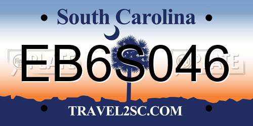 EB6S046 South Carolina License Plate