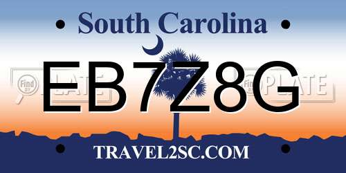 EB7Z8G South Carolina License Plate
