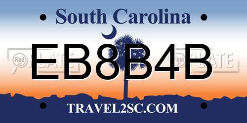 EB8B4B South Carolina License Plate