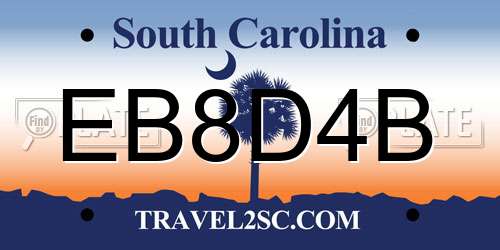 EB8D4B South Carolina License Plate
