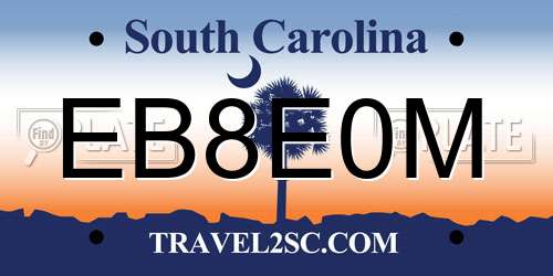 EB8E0M South Carolina License Plate