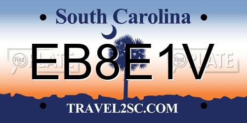 EB8E1V South Carolina License Plate