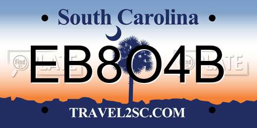 EB8O4B South Carolina License Plate