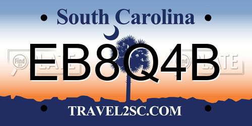 EB8Q4B South Carolina License Plate