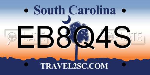 EB8Q4S South Carolina License Plate