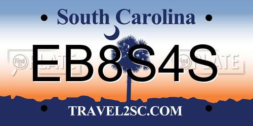 EB8S4S South Carolina License Plate