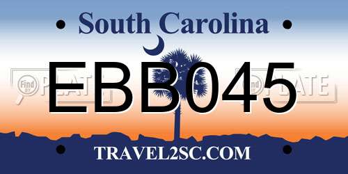 EBB045 South Carolina License Plate