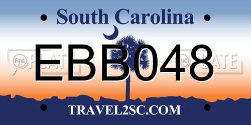 EBB048 South Carolina License Plate