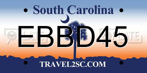 EBBD45 South Carolina License Plate