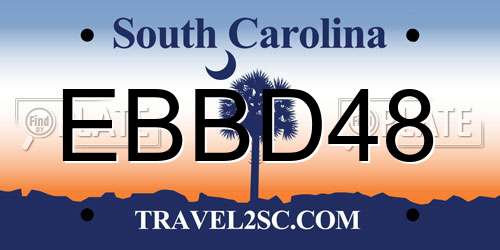 EBBD48 South Carolina License Plate