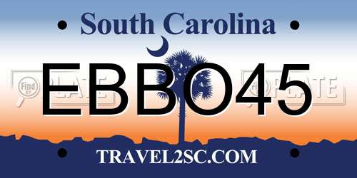 EBBO45 South Carolina License Plate