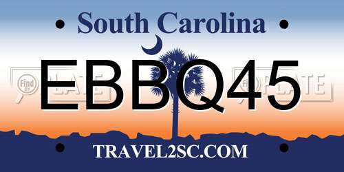 EBBQ45 South Carolina License Plate