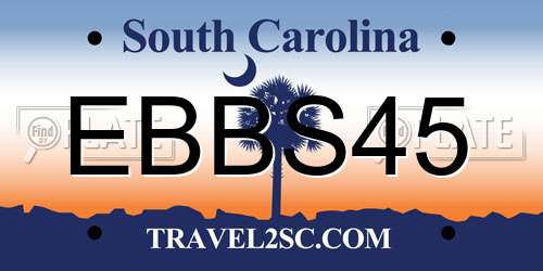 EBBS45 South Carolina License Plate