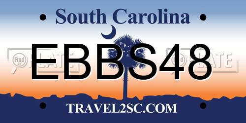 EBBS48 South Carolina License Plate